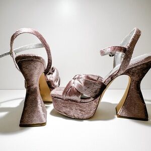 Pink velvet high heels by Sam Edelman